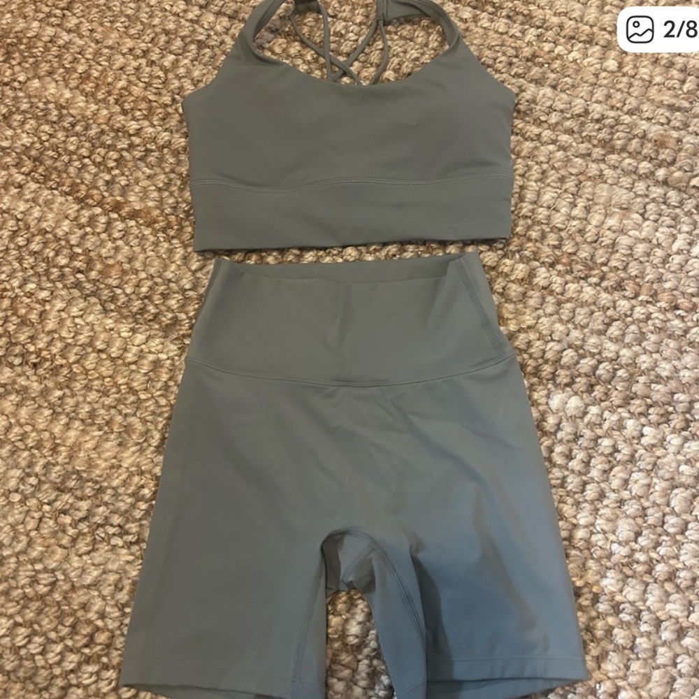 SET: Adanola Olive Green Bra & Shorts